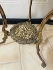 Antique French Art Nouveau Two-tier Brass Italy Marble Plant Stand Side Table