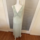 Vintage 1930s 40s Chinese Silk Nightgown Celadon Bias Embroidered Shanghai