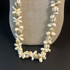 Vtg 70 s Cowrie Sea Shell Necklace Long Heavy 16    Hawaiian Lei Beach Coastal