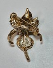 Enameled Purple Iris Flower Brooch