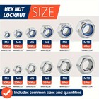 175pcs Metric Locknuts   Hex Nuts Assortment Kit  M3-m10  Stainless Steel Set