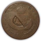 1857 Bank Of Upper Canada Half Penny Almost Good Ag Coin  Damage  25760