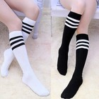 3 Pairs Casual Tube Socks Cotton Knee High Socks For Women Warm Boot Leg Warmer