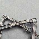 Vtg Brutalist Sterling Silver Star Of David Pendant 2  925 Israel 6 34g Signed