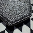Coach Metallic Silver Glitter Snowflake Hexagon Coin Purse Key Chain Bag Charm