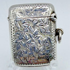 Antique Edwardian Vesta Case George Houston 1904 Sterling Silver