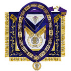 Masonic Grand Lodge Junior Warden Regalia Set     Hand Embroidered Lambskin Apron