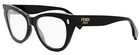 New Fendi Roma Fe50086i 001 Sniny Black Gold Authentic Eyeglasses Frame 53-17