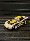 Vintage Aurora Afx Tomy White black yellow  1 Chevy Corvette  Ho Slot Car Htf