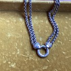 David Yurman Double Wheat 16  Chain Necklace Sterling Silver With Diamonds  4mm