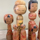 D3 Kokeshi 11 Piece Vintage Wooden Dolls Showa Retro Collectible Lot