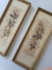 Two Vintage Von Relly Mailaender Dried Flowers Framed  Made In Austria  Signed 