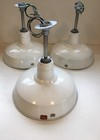 3 -1940s Wheeler 16  Porcelain Industrial White Barn Light Vintage Gas Station