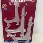 Acrylic Plate Holder 3pc Display Easel Photo Frames Plaques School Office