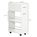 Rolling Kitchen Cart  Utility Storage Cart  Serving Trolley With Drawer  White
