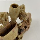 Chinese Soapstone Inkwell W Monkey Figure