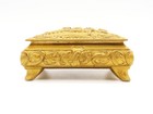Vintage Small Gold Colored Trinket Jewelry Box Hallmark T Inside A Swan