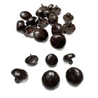 Genuine Leather Buttons - Black   Brown Vintage Style - 6 Pack