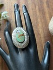 Vintage Old Pawn Navajo Sterling Silver Green Turquoise Ring Size 7 5