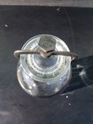 Antique Vintage 12  Wheaton Apothecary Products Glass Jar W Iron Screw Clamp Top
