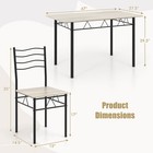 5 Piece Dining Table Set With 4 Chairs Wood Metal Kitchen Breakfast Furniture