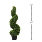 2 Pack 35 43 In Faux Tree Artificial Boxwood Spiral Topiary Tree Greenery Plants