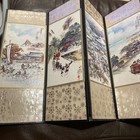 Vintage Asian 8 Panel 2-sided Folding Screen Asian Folk Art Antique