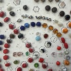 Vintage Glass Button Dealer Sample Display Board Czech Art Deco Collection