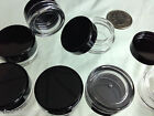Empty Small Cosmetic Jars Plastic 3 Gram Lip Balm Containers Black Lid  500 5030