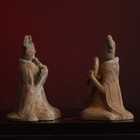 Tang Dynasty Pottery Playing Music Figurines Ancient Chinese Burial Objects