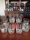 Ned Smith Gold Rim Rocks Glasses Set 8 Each Features A Different Duck Signed