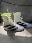 Adidas Box Hog 3 Grey Black Green Boxing Boots Size Us 7 Uk 6 5 Shoes  with Box 