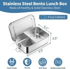 47oz 1400ml Stainless Steel Bento Lunch Box Metal Food Container With Lid