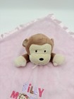 Baby Gear Pink Monkey Lovey Silly Monkey Security Blanket Satin Trim Plush