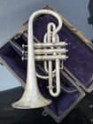 1910s Frank Holton Cornet  Chicago Silver Plated  For Parts Repair
