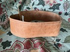 Vintage Hippie Boho Ren Faire Leather Belt With Chic Hammered Metal Buckle