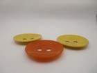 2 3 8  Vtg Huge Extra Large Button 1960s Plastic Lot Of 3 Yellow Orange Coat