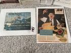 Vtg Antique Cigarette Ads Lot Of 6 Chesterfield Lucky Strike Newport 1930s-60s
