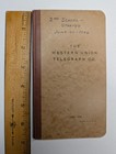 1946 Western Union Telegraph Co Pocket Notebook Blank Ledger Memo Book Form 200