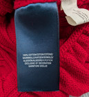 Ralph Lauren Cable Knit Cardigan Girls Large Sweater Red Ruffle Hem Timeless