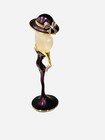 Rare Art Deco Lady In Purple Dress Hat Figural Glass Perfume Bottle Nwob Vintage