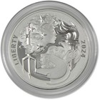 2024 Liberty   Britannia 1 Oz  999 Silver Proof Medal Ogp Coa