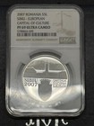 Silver Coin Romania  5 Lei 2007 Sibiu European Capital Of Culture  Ngc Pf69