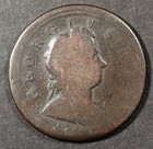 Uk Great Britain 1 2 Penny Copper Coin 1724  George I