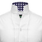 Men s White Evening Dress Shirt High Open Stand Up V Collar Karl Lagerfeld Style