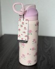 Hydrapeak Vintage Inspired Pink Rose Toile Floral Coquette Owala Freesip Lidwork