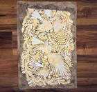 Vintage Pacific Islands Tapa Bark Cloth 23 25    X 16    Flower Bird Folk Art