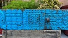 1800 s Antique 54 X 5   Wooden Hand Carved Floral Blue Painted Door Wall Panel