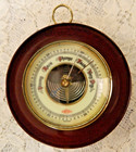 Vintage Atco Germany Mahogany Aneroid Wall Barometer Model 1641 - Excellent 