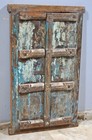 Antique Wooden Wall D  cor Large Window Frame With 2 Panels Original Old Hand Cra